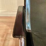 Black leather and chrome reclining armchair designed by "Hans Eichenberger" 1960.