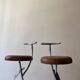 Bar stools in tubular chrome and tan leather, 1970s