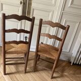 Pair of straw chairs