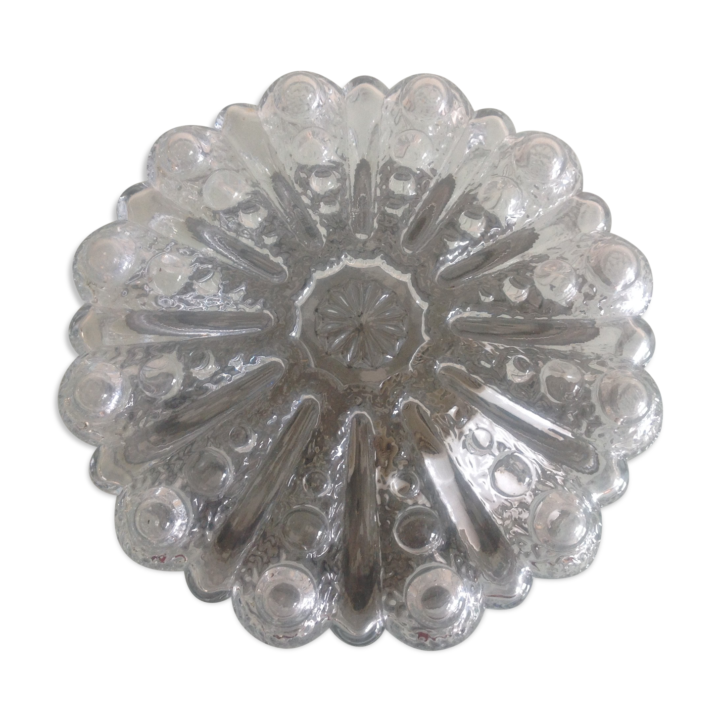 Bulled glass ceiling lamp, vintage 60/70s
