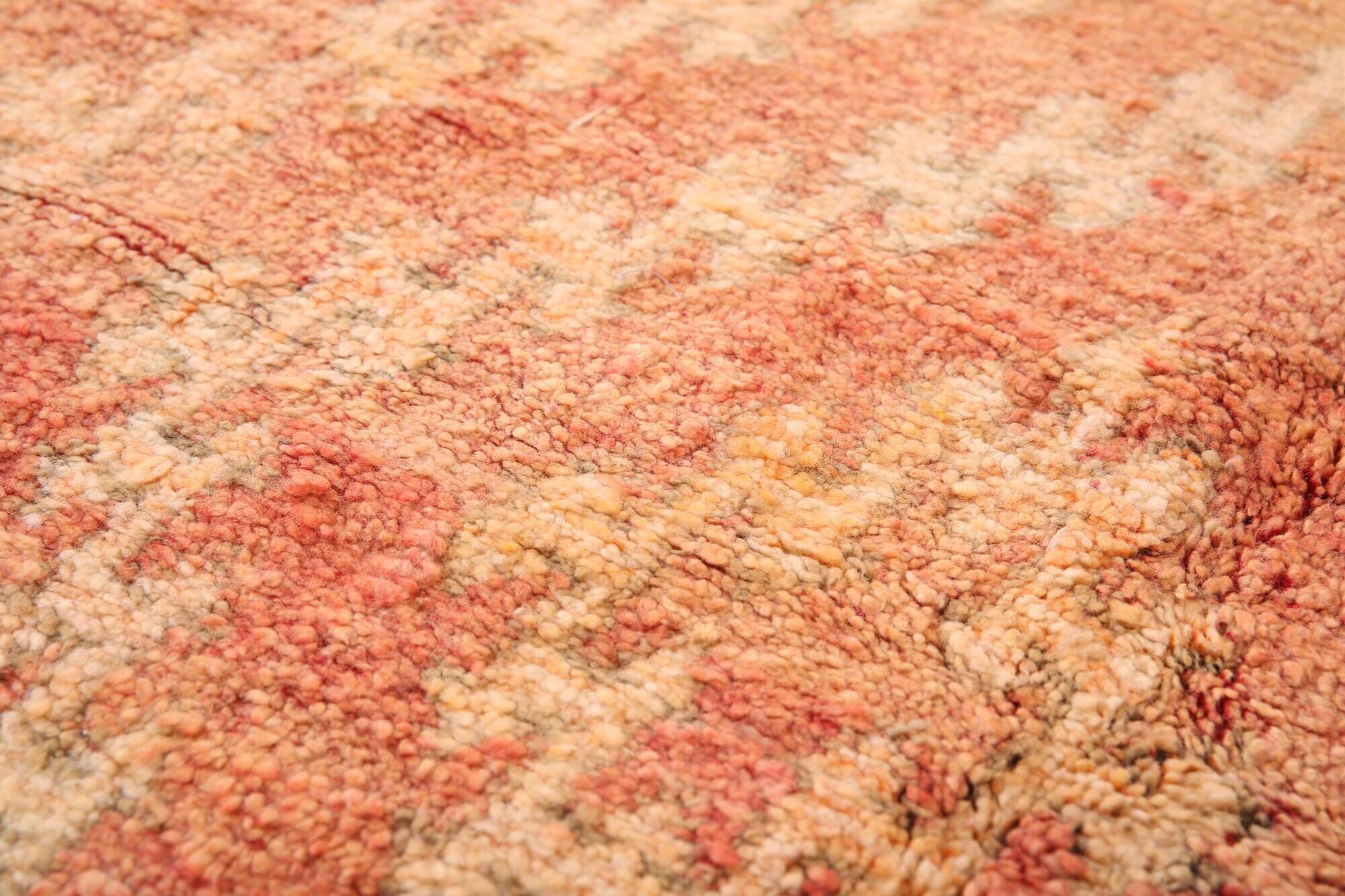 Peach Vintage Moroccan Rug 163 x 289 cm, Berber Wool Rug, Handmade Boho Rug