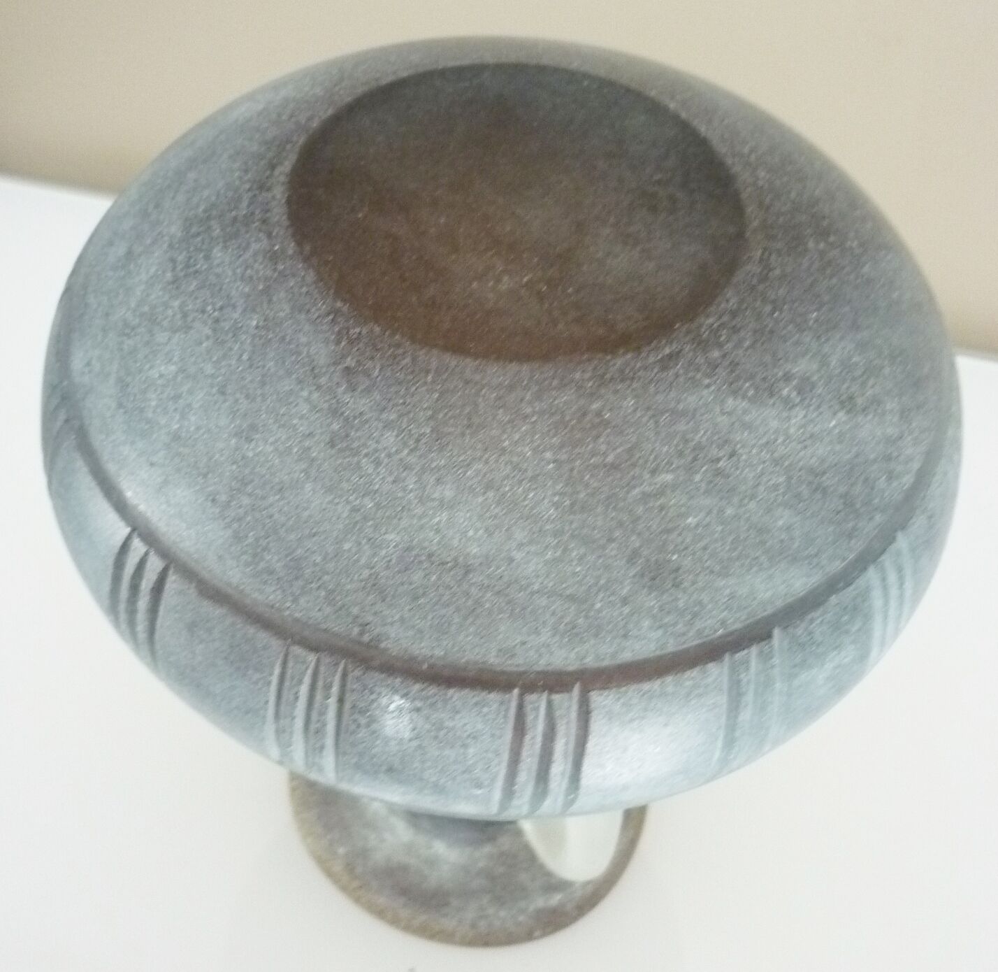 Murano scavo art blown and cut glass vase, ancient Greek style, sandblasted texture