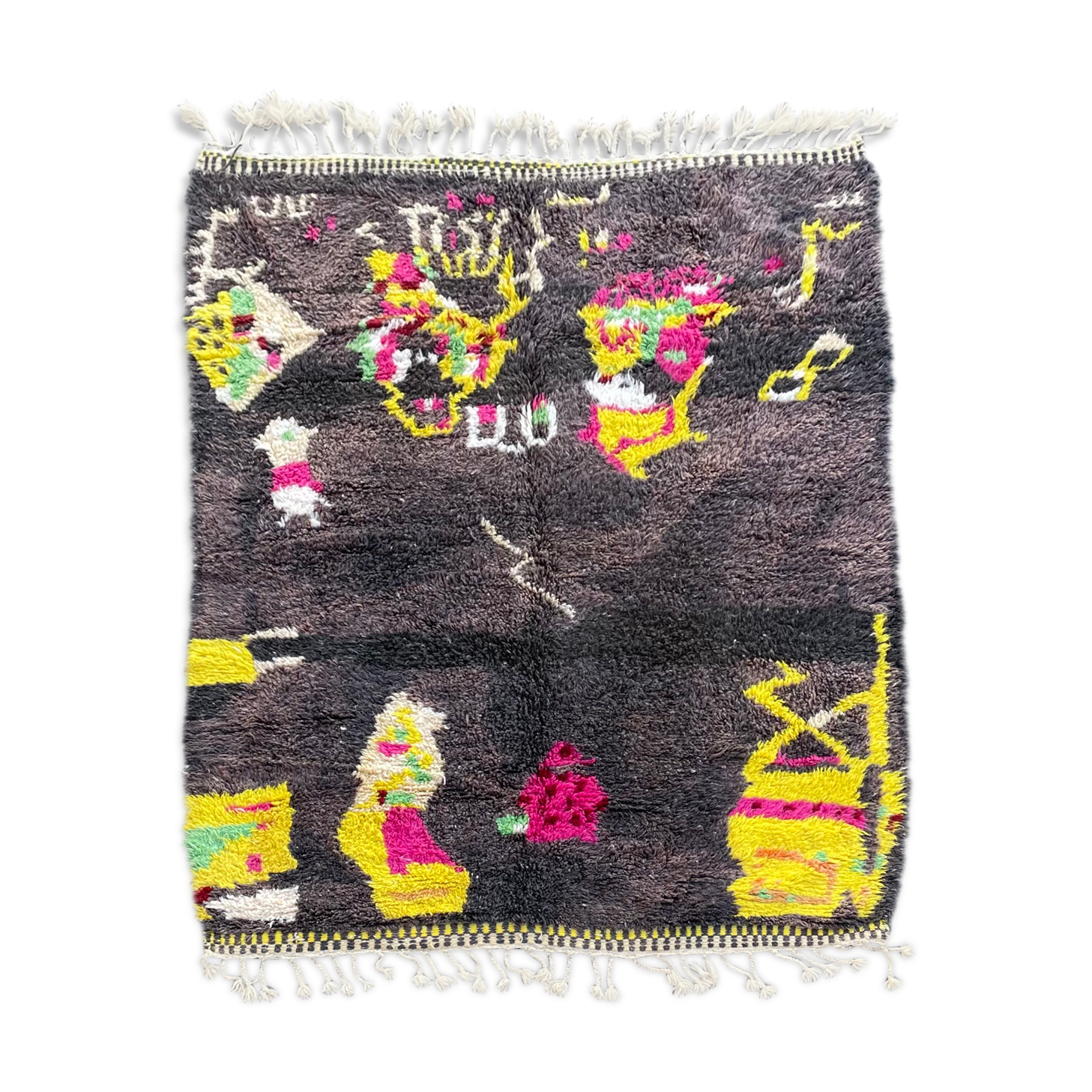 Berber carpet in wool beni ouarain 200x270cm