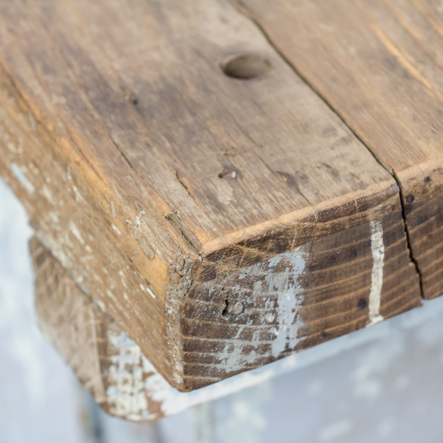 Antique industrial workbench