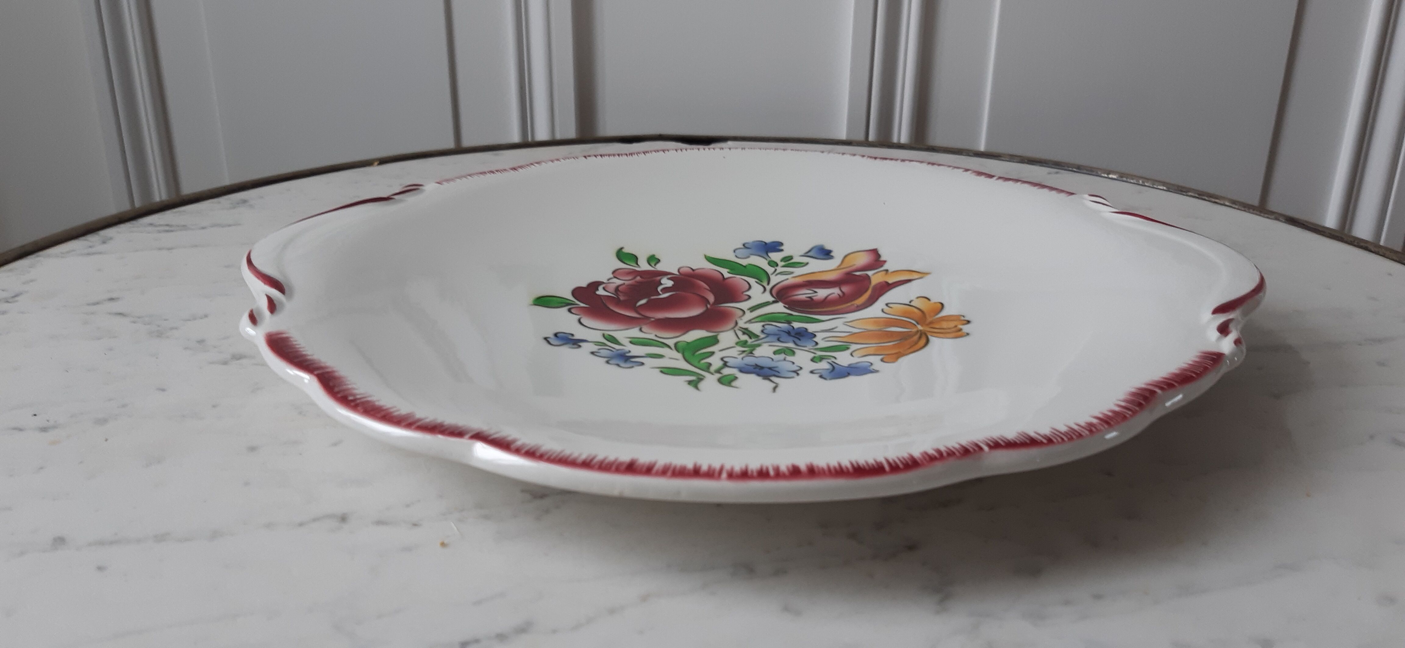 Cake dish Digoin Sarreguemines 50s