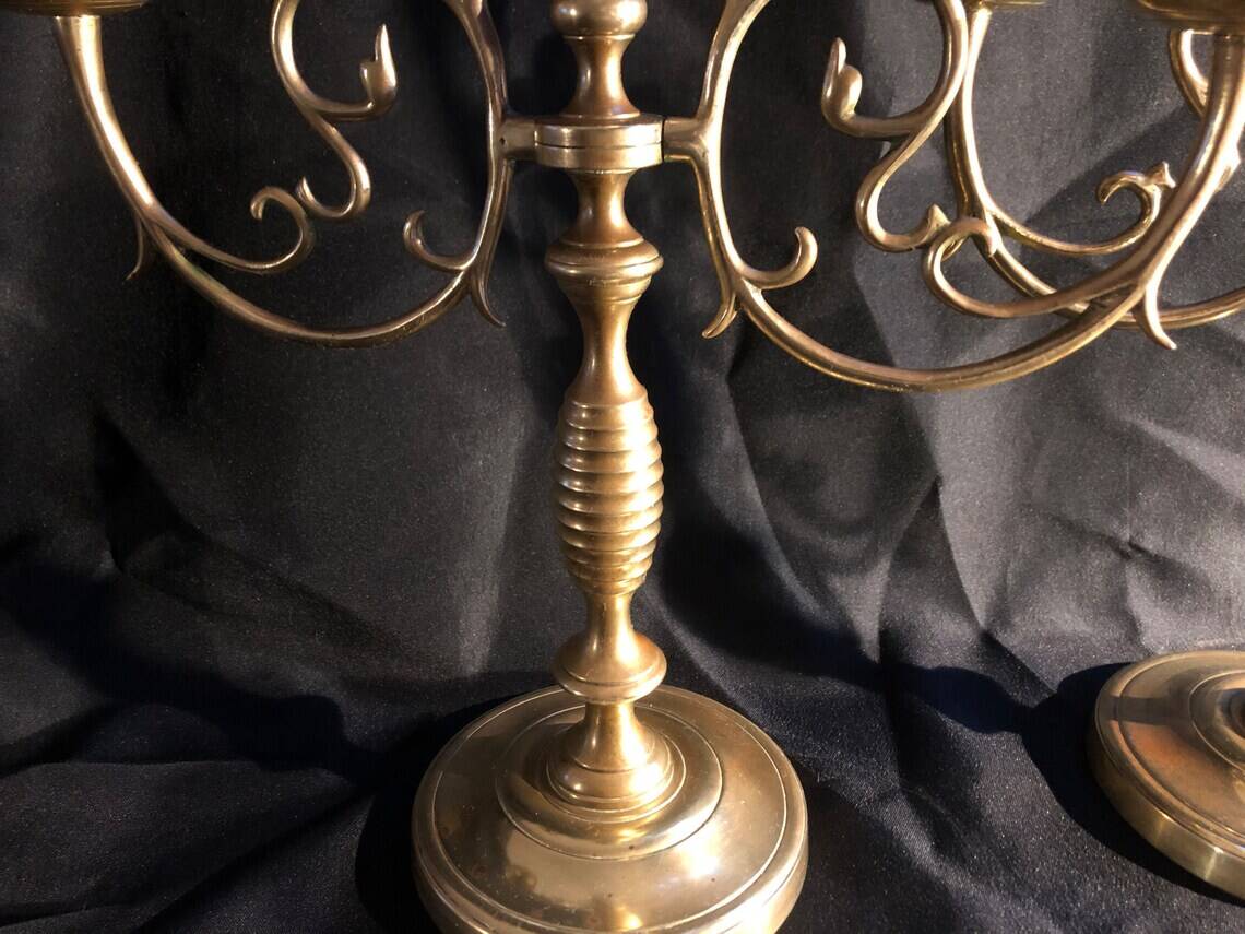 Pair of bronze candelabra