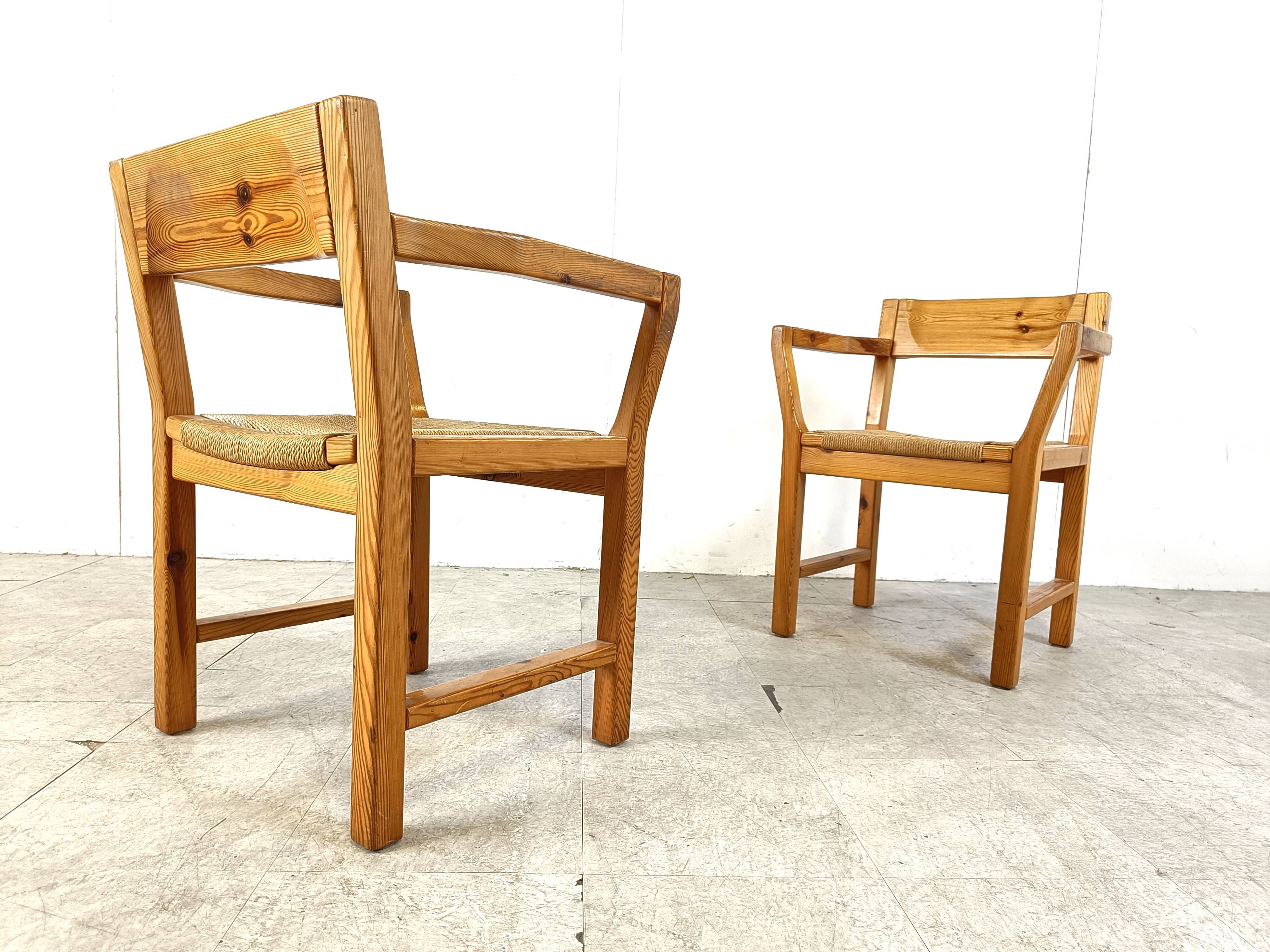 Vintage scandinavian pine wood dining chairs, 1960s by GM Mobler
