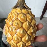 Lampe de table ananas céramique et laiton 1950
