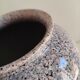 Vase vintage en céramique mouchetée rose, gris & noir – années 60/70