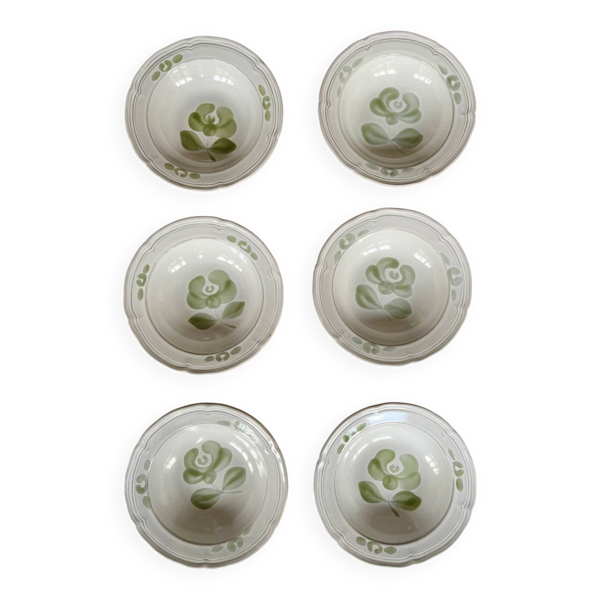6 assiettes creuses en faïence Niderviller