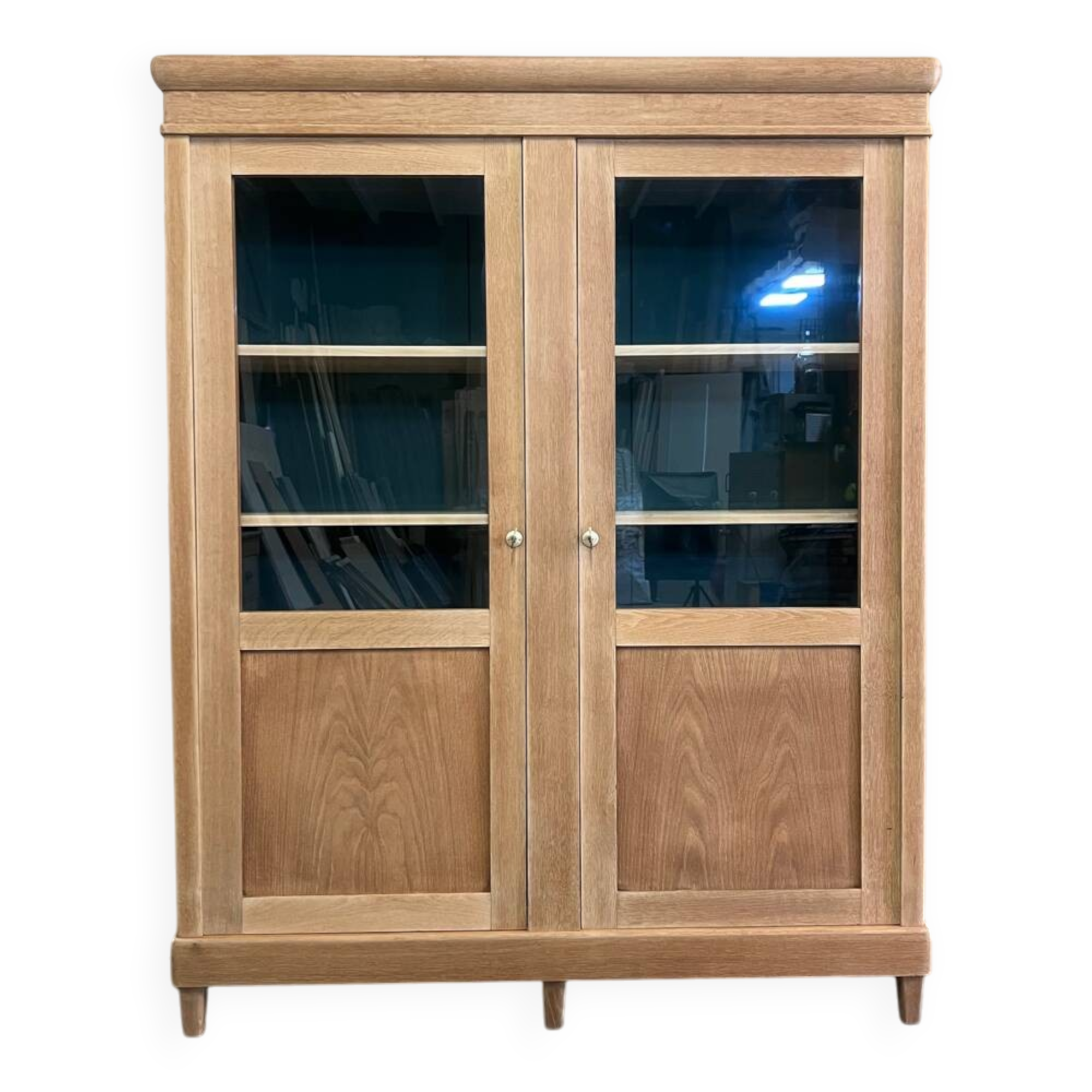 Vintage oak display case, removable