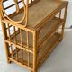 Vintage curved rattan shelf cabinet from the 60s