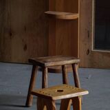Modern Danish Wabi Sabi Stool in Solid Elm, Scandinavia, 1960s