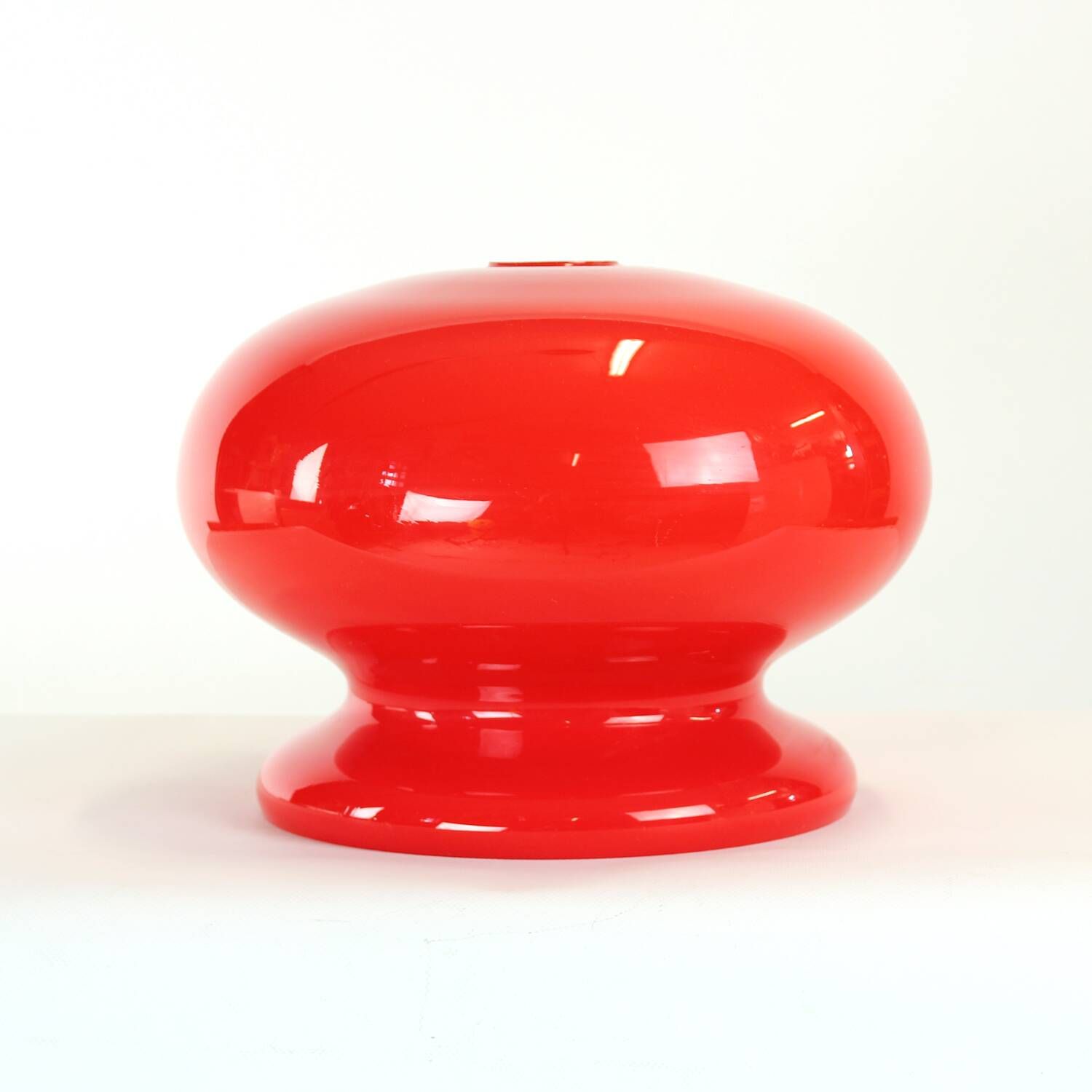 Mid-century red opaline glass ceiling light shade by OPP Jihlava, Czechoslovakia, 1960s