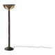 Art Deco floor lamp in oak, metal and glass, circa 1930
