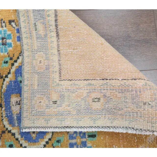 Vintage Turkish Oushak Handmade Wool Cotton Orange Runner Rug 78x313