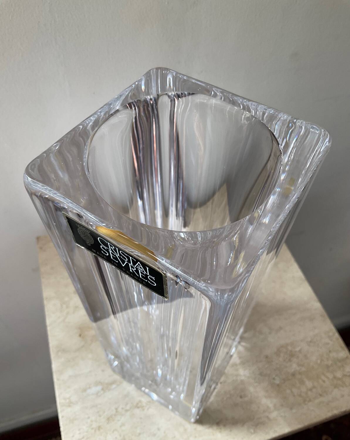 Vintage 70s vase in Sèvres crystal