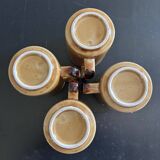 Set of 4 floral decorated mugs