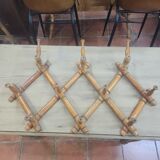 Bamboo wooden accordion wall coat holder