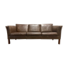 Scandinavian design brown leather sofa