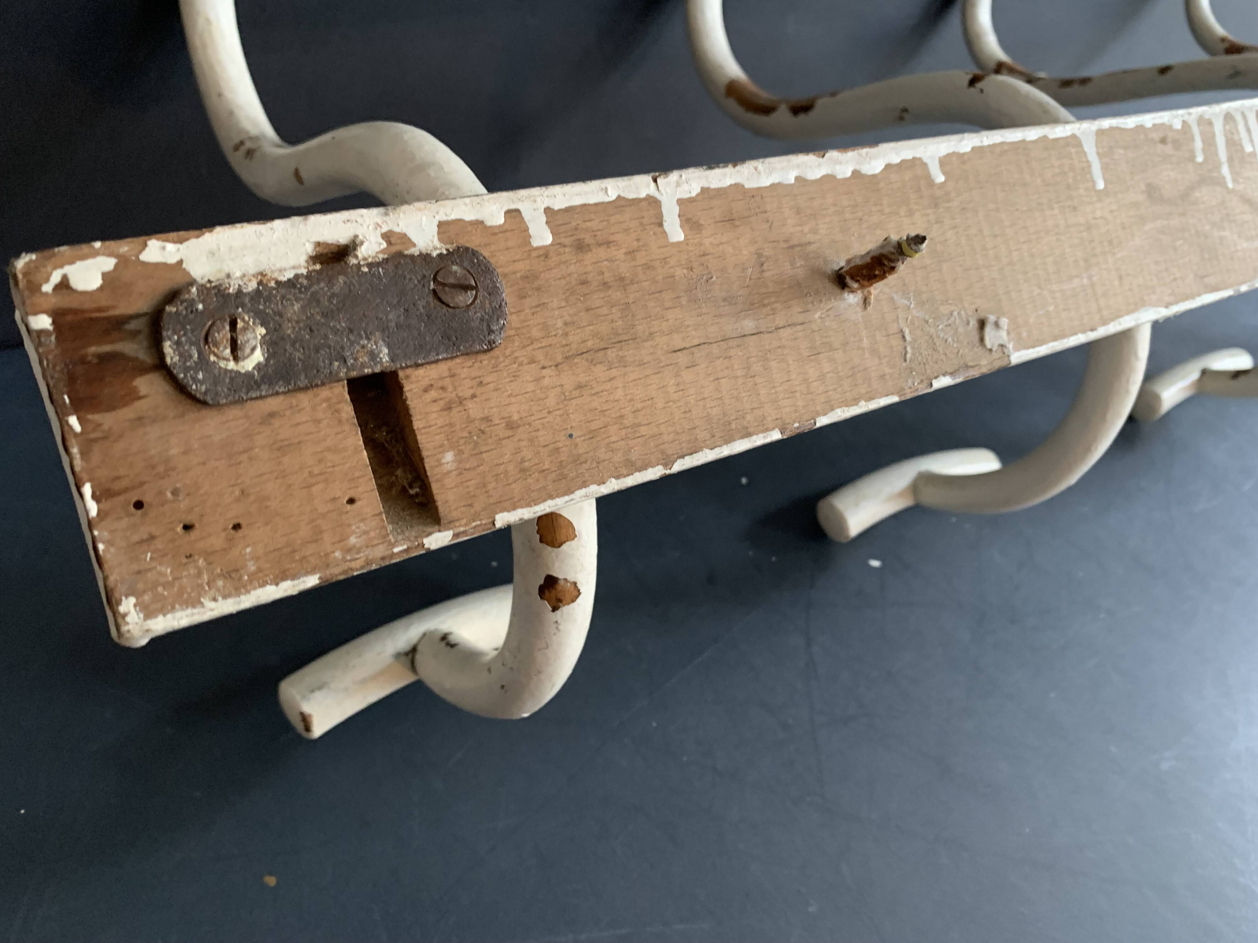 Fischel curved wood wall coat rack, Art Deco