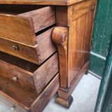 Commode à crosse 4 tiroirs en noyer,  XIXème siècle