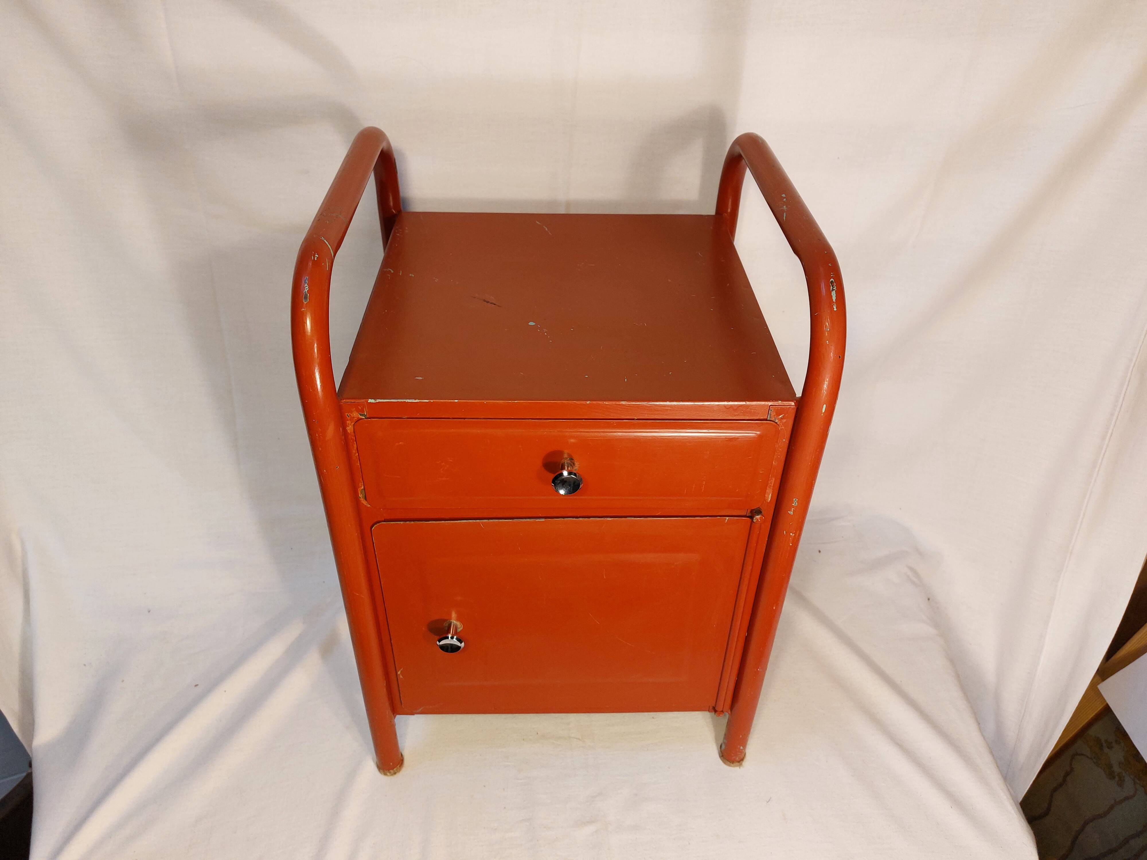 Vintage metal boarding school or hospital bedside