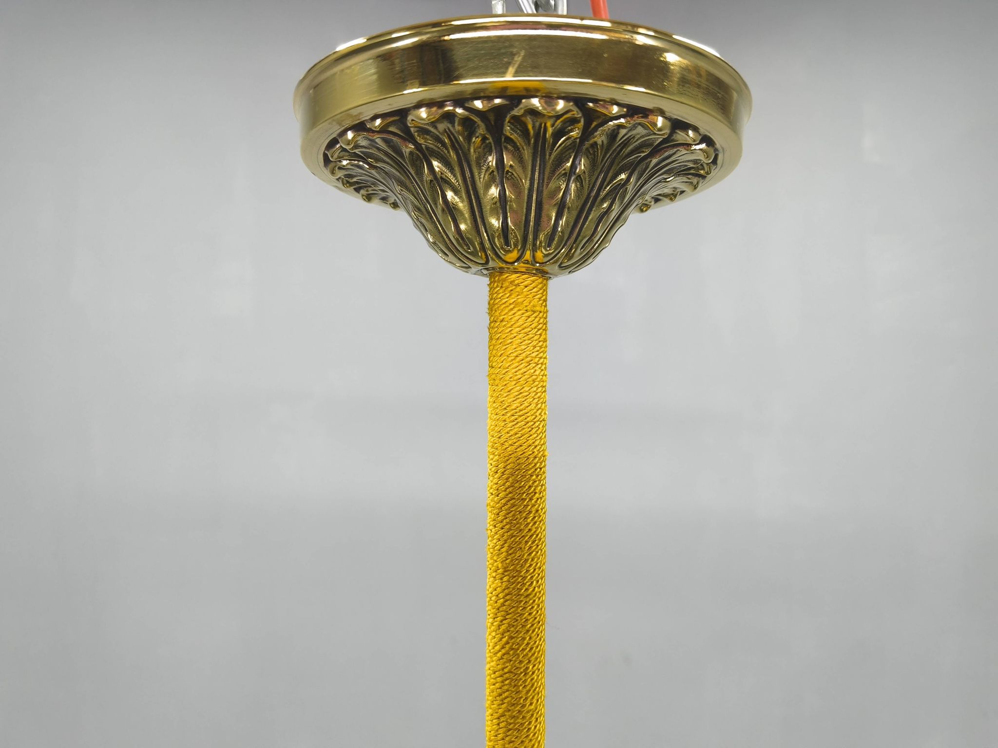 Art Deco chandelier with glass shade, Czechoslovakia, 1930s