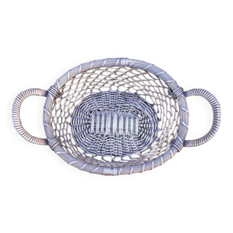 French design aluminum basket from the 50s, perfect condition