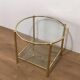 Pair of round brass side tables