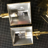 Pair of articulated wall lamps gilded brass Marset circa 1970