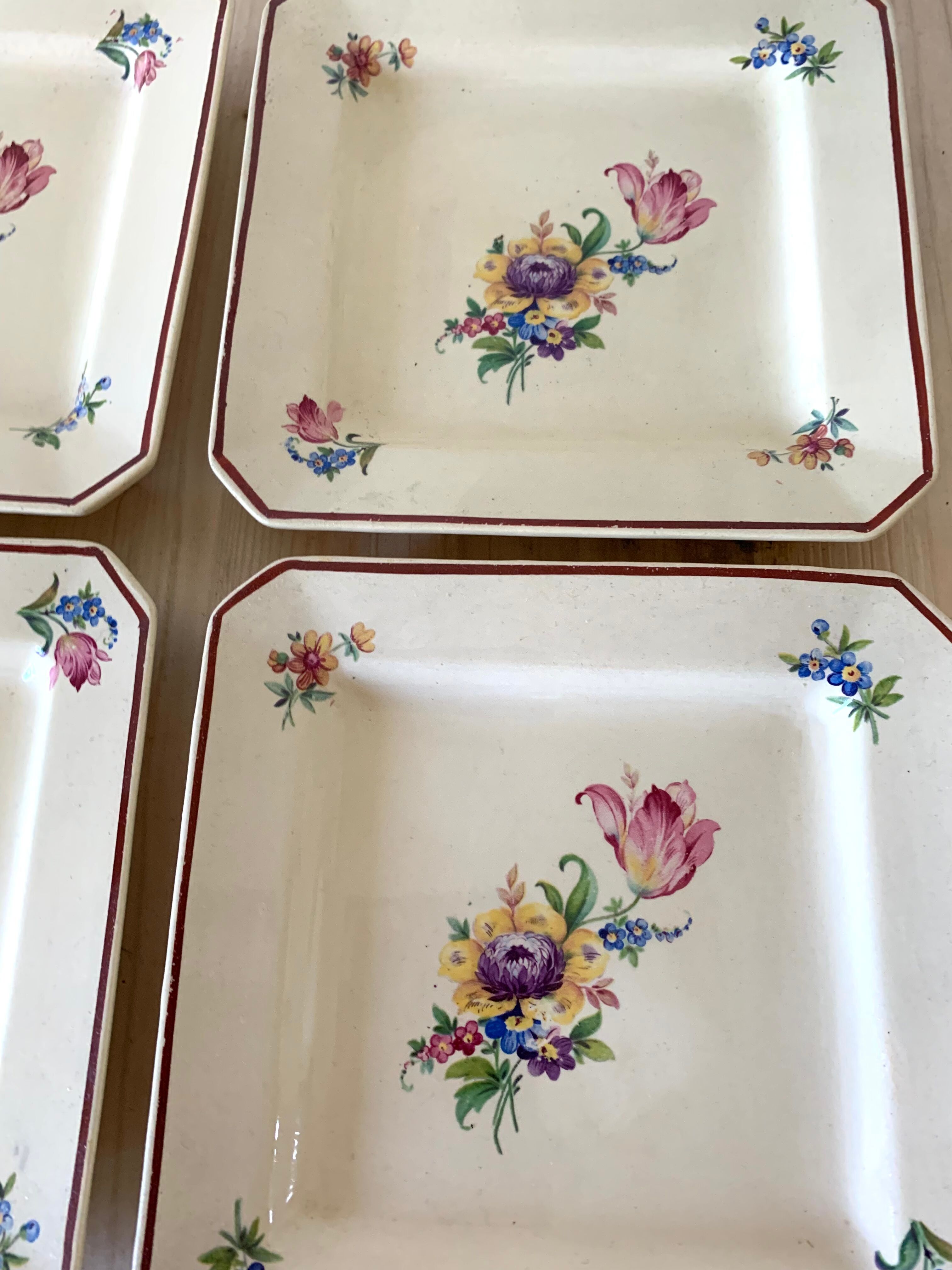 Square dessert plates