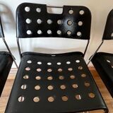 Set of 4 Black Omstak Chairs by Rodney Kinsman for Bieffeplast