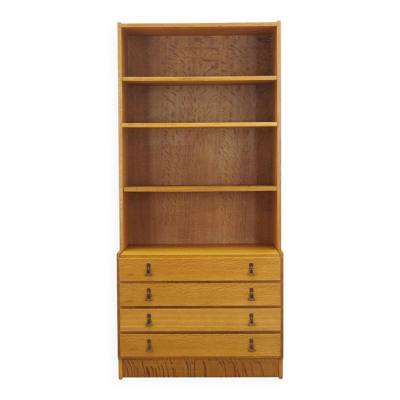 Bibliothèque en chêne danois avec tiroirs, années 1960