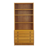 Danish Oak Bookcase with Drawers, 1960s