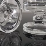 Set of 8 transparent Cavalier Luminarc liqueur glasses with vintage 70'S patterns