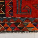 3x12 Wine Red Geometric Vintage Runner Rug, 99x352Cm