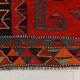 3x12 Wine Red Geometric Vintage Runner Rug, 99x352Cm