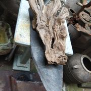 Natural wood sculptural coat rack