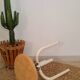 Wood & metal tripod workshop stool with industrial screws