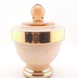 Pink glass vanity jar