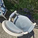 Two Louis XV style berger armchairs