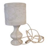 Lamp in veined white marble