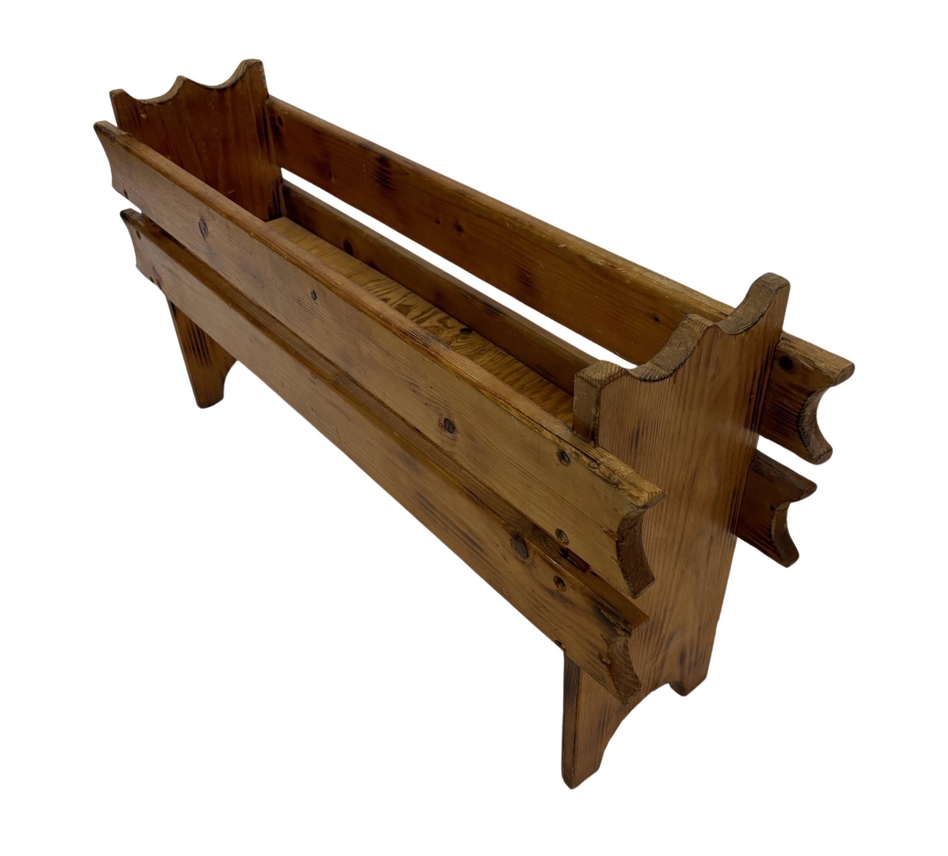 Vintage brutalist planter plant box sixties design wood