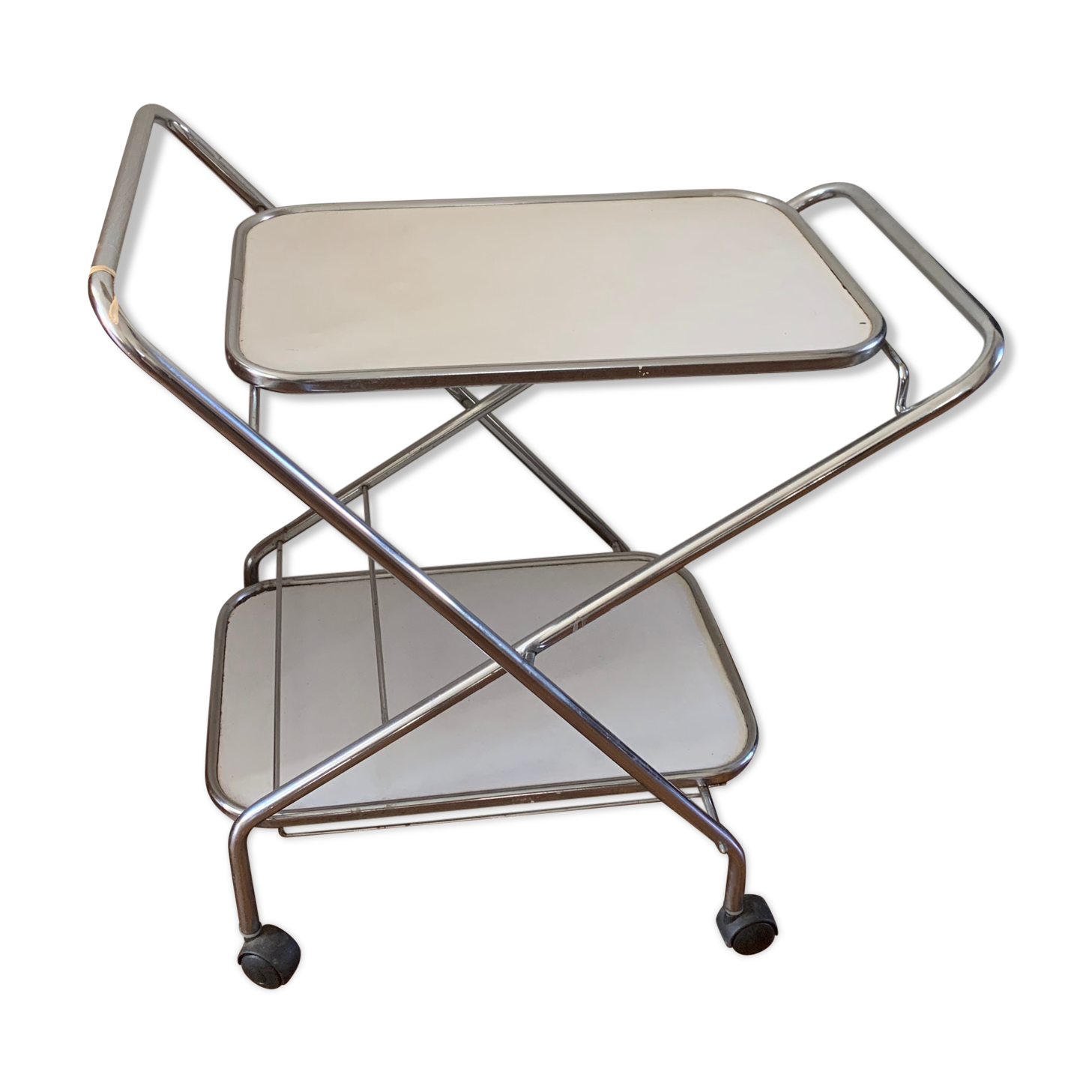 Desserte in silver metal from the 70s