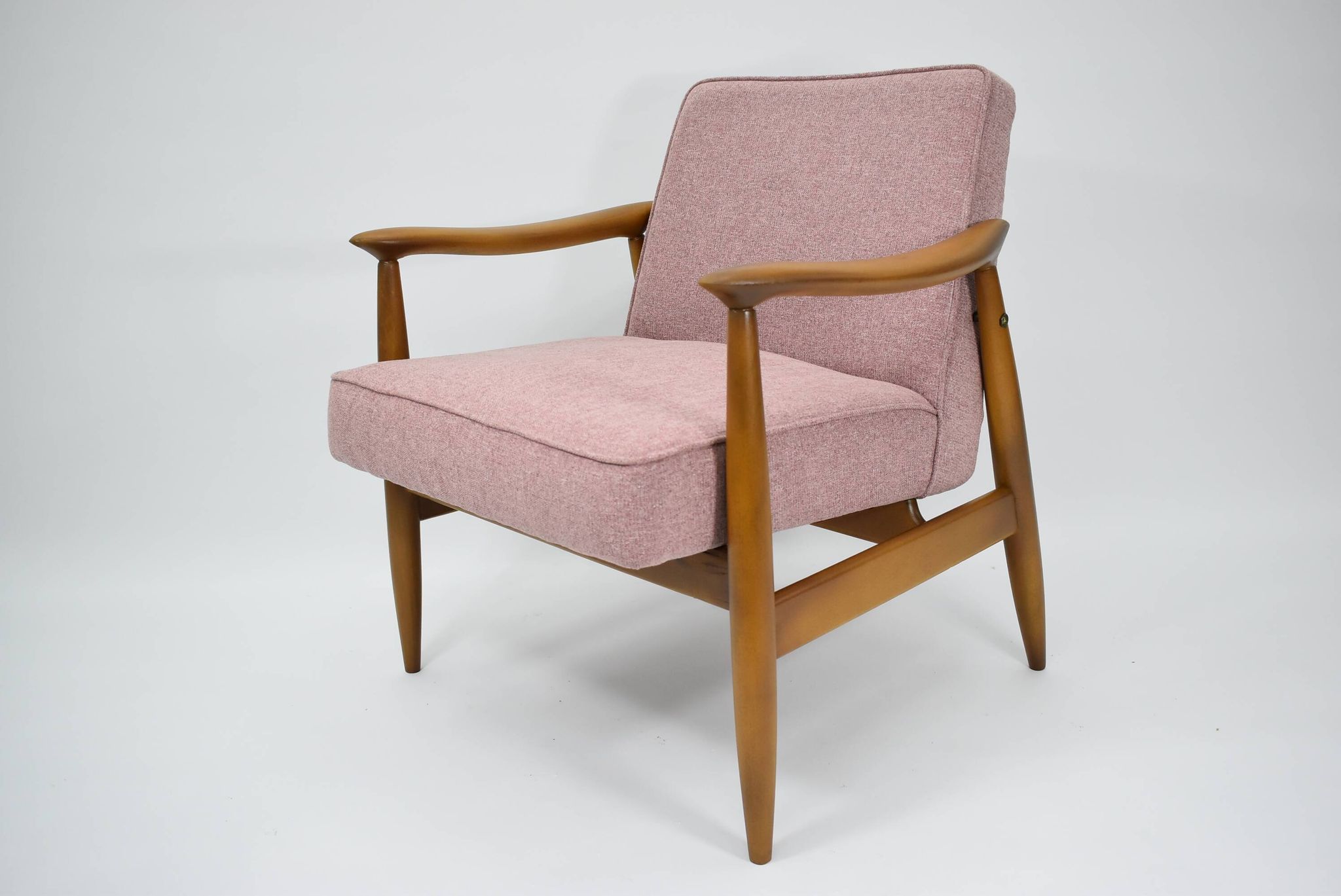Fauteuil vintage original "CoCo", années 60, entièrement restauré, rose