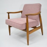 Fauteuil vintage original "CoCo", années 60, entièrement restauré, rose