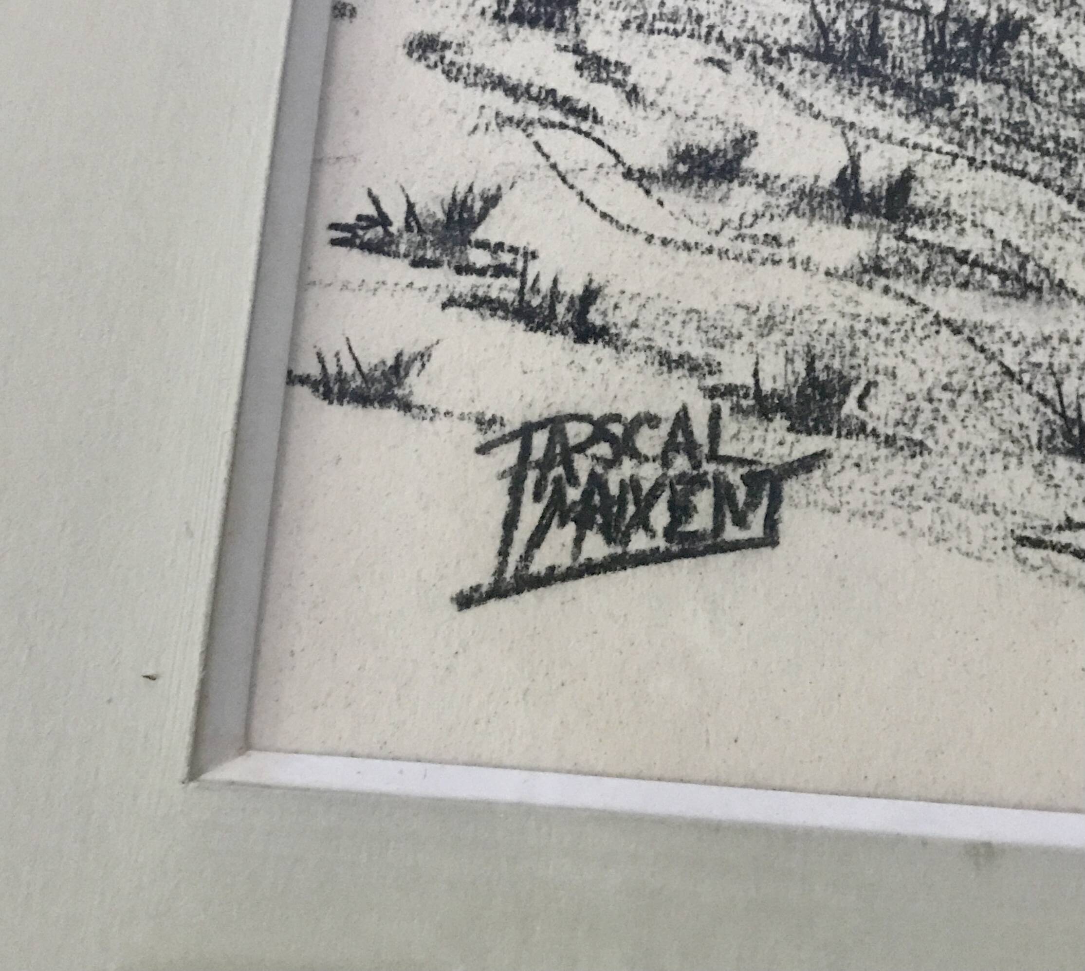 Charcoal drawing painting by Pascal Maixent, 20th century