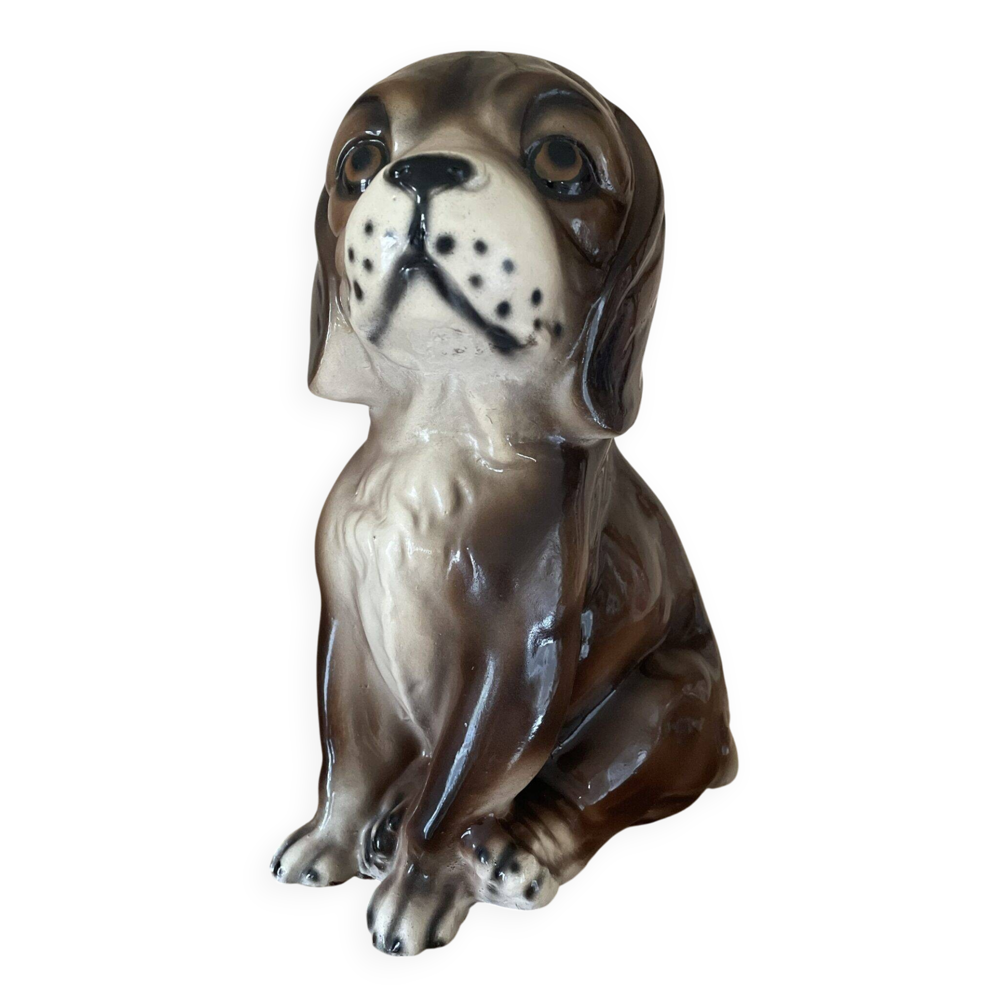 Ceramic dog statuette