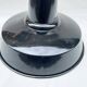 Industrial pendant light in black and white enamelled sheet metal factory bowl